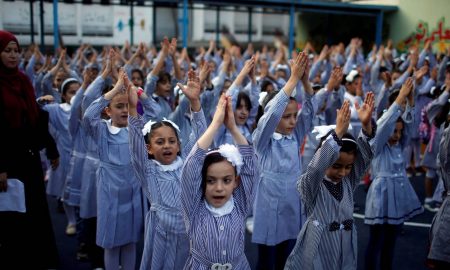 alumnas colegio ONU en Gaza