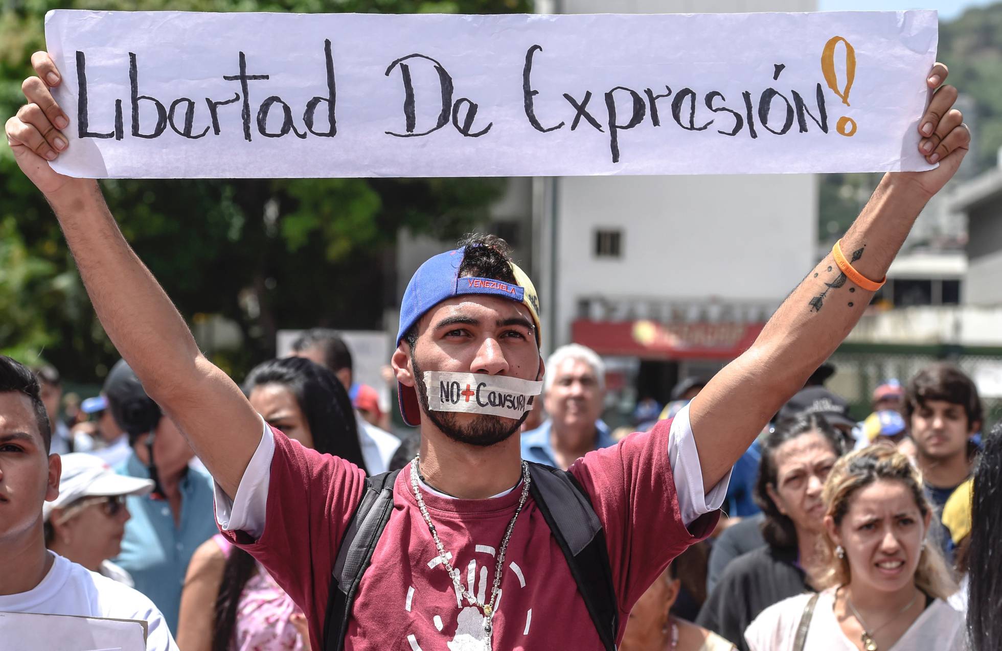 protesta prensa contra gobierno de venezuela