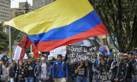 protesta en calles de Bogota