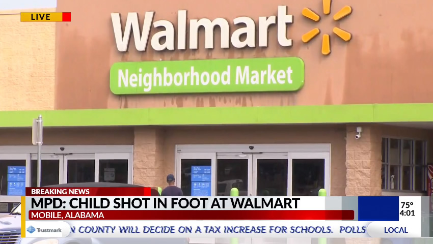 Niño de 5 años herido de bala durante pelea dentro de un Walmart en Mobile