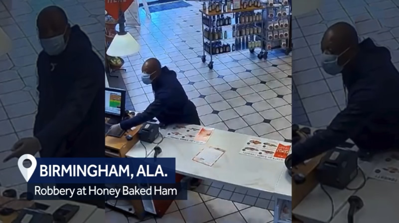 Policía de Birmingham busca al sospechoso del robo en Honey Baked Ham